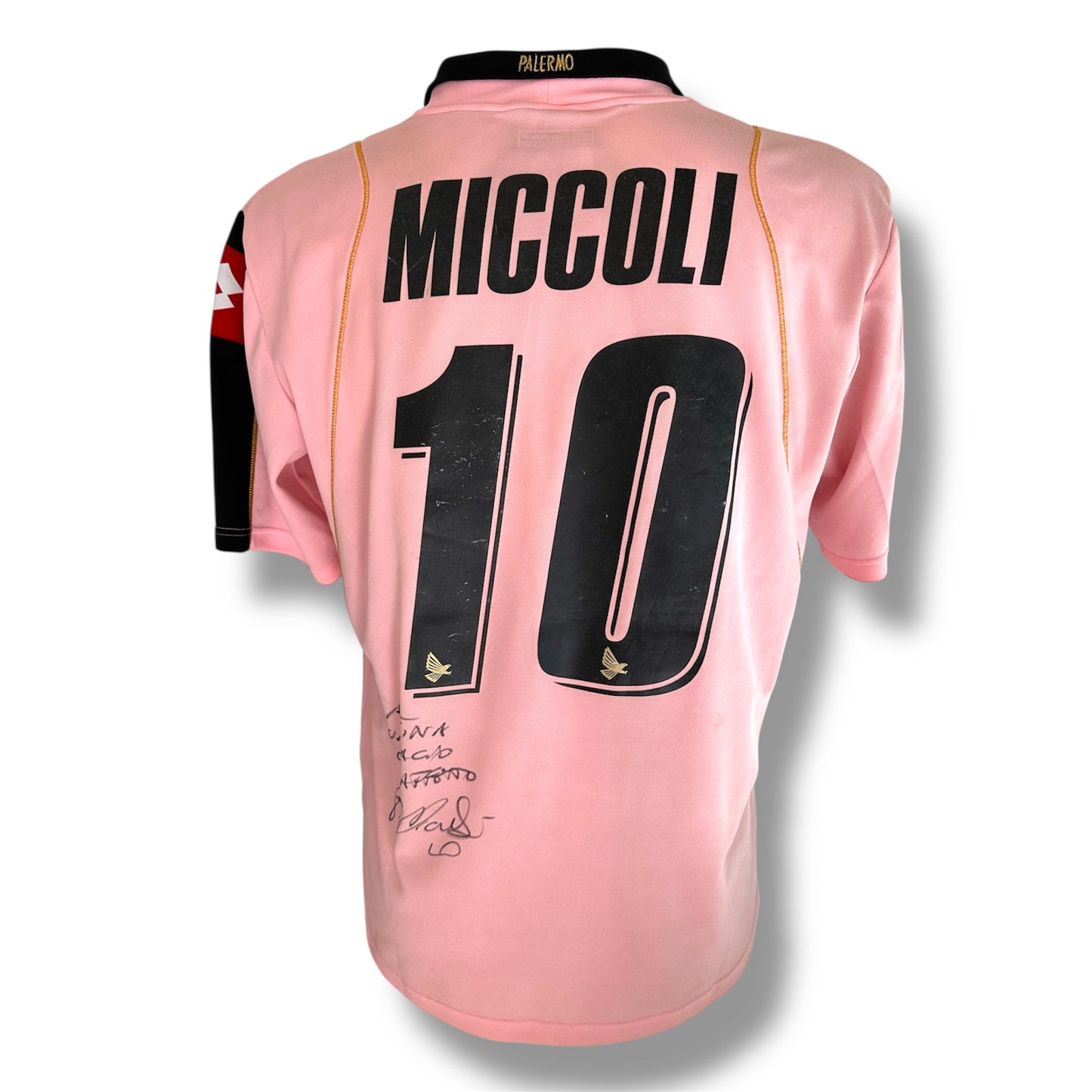 Mfs Us Palermo Fabrizio Miccoli #10 Lotto 08/09 taille L avec dédicace