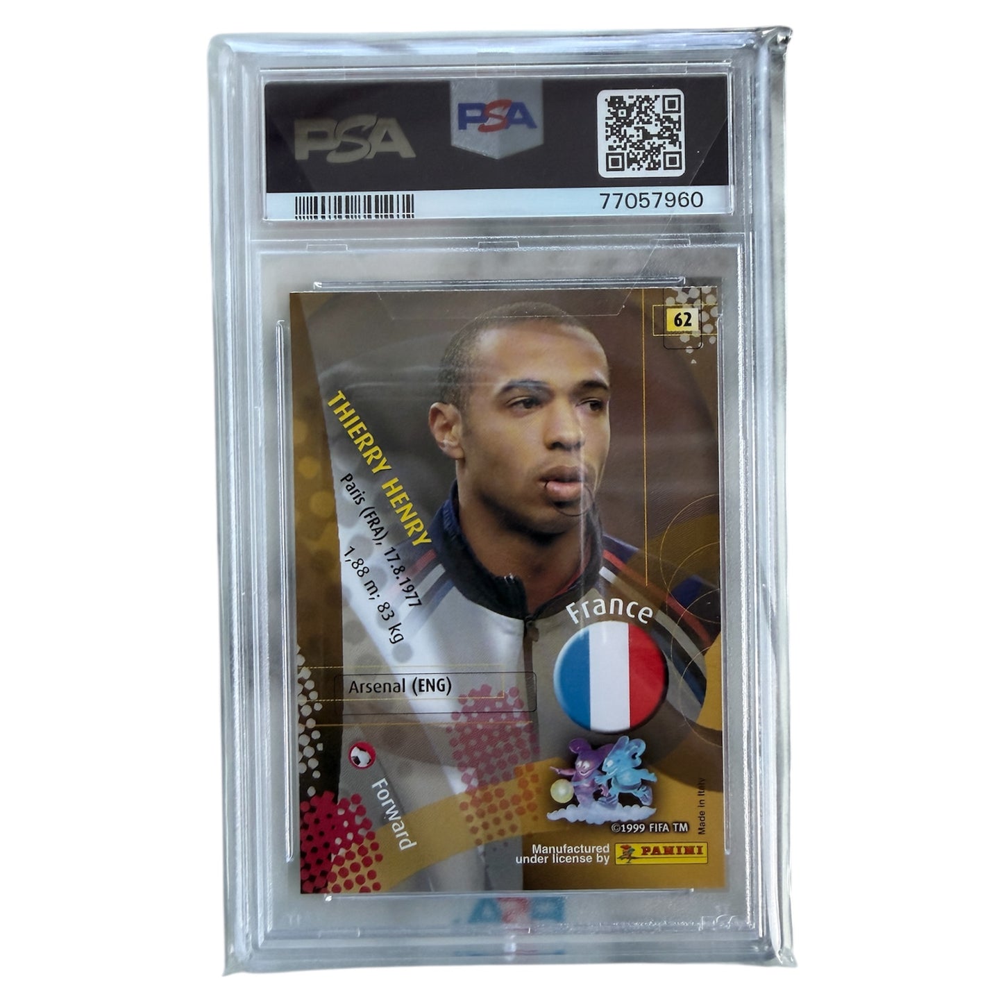 Mfs Panini card Thierry Henry #12 France PSA 8 Word Cup 2002