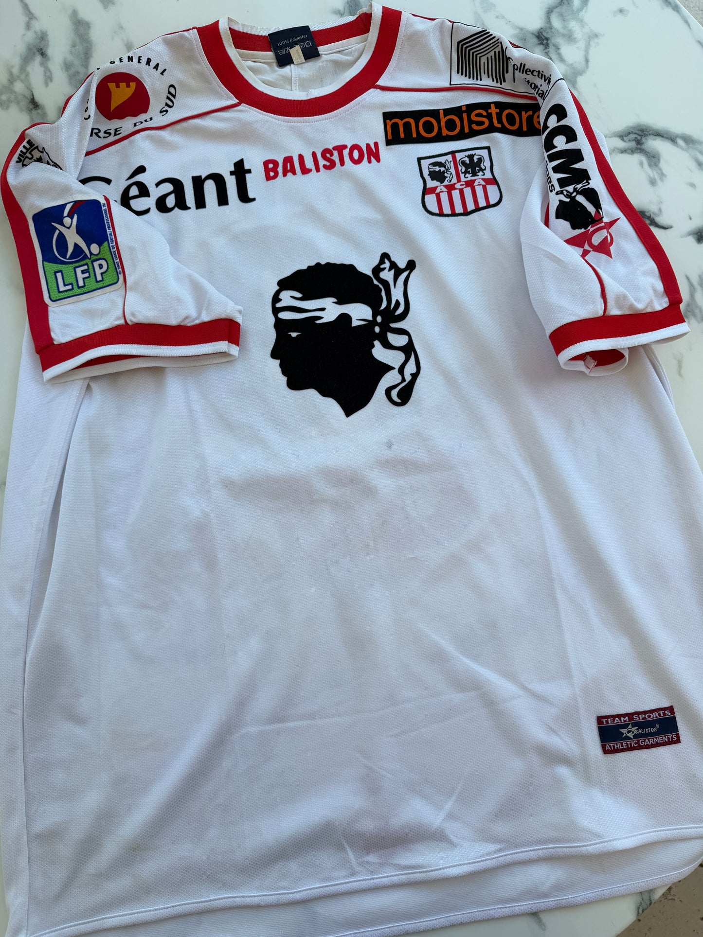 Mfs Ac Ajaccio Gregory Lacombe #18 Baliston 02/03 taille XL