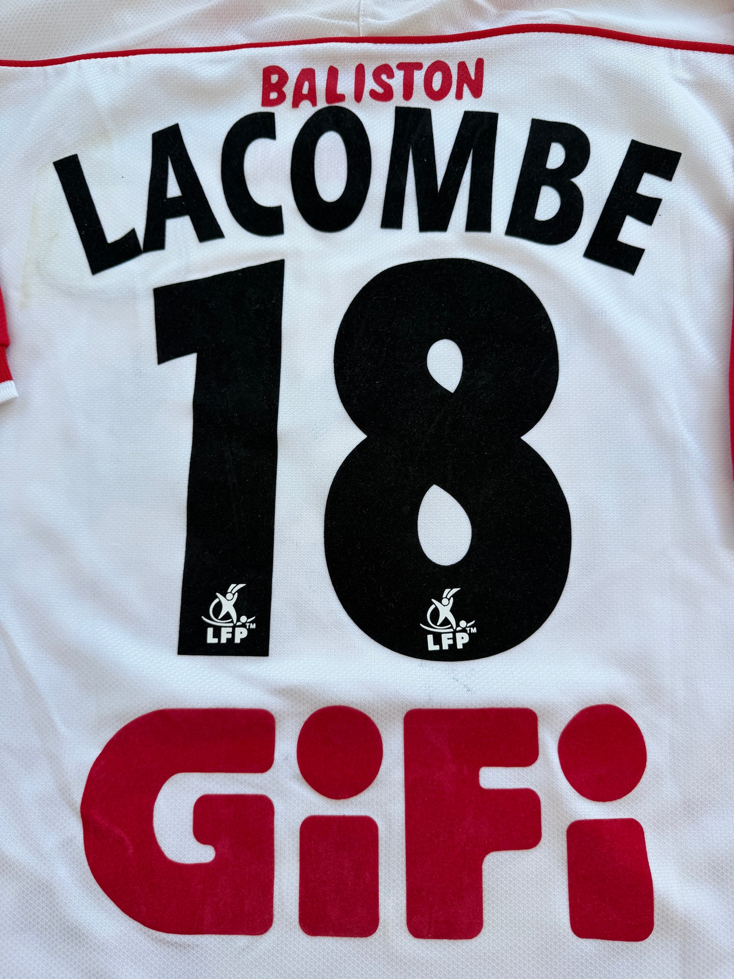 Mfs Ac Ajaccio Gregory Lacombe #18 Baliston 02/03 taille XL