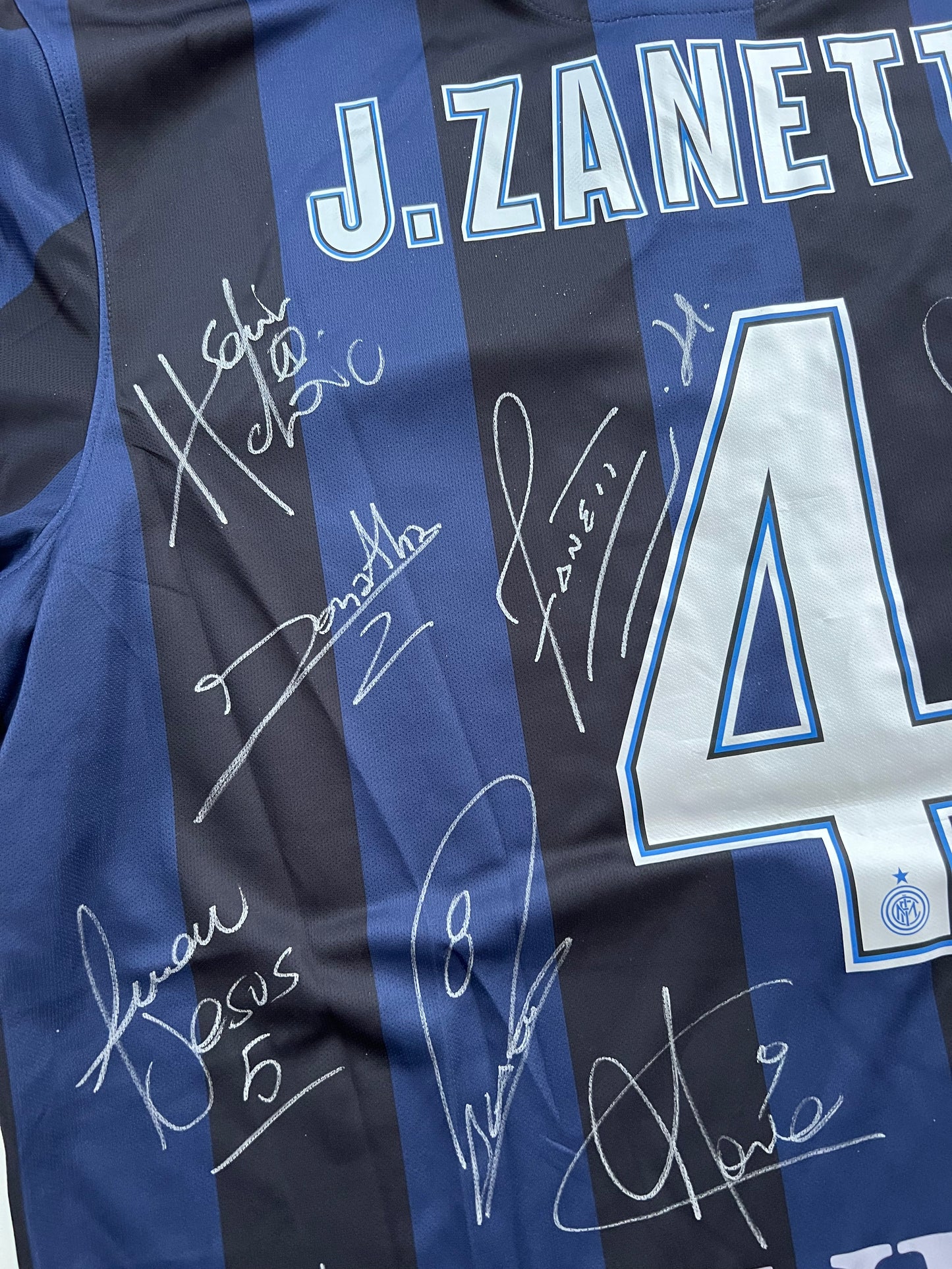 Inter Milan J.Zanetti #4 Nike avec autographes 13/14 taille XL