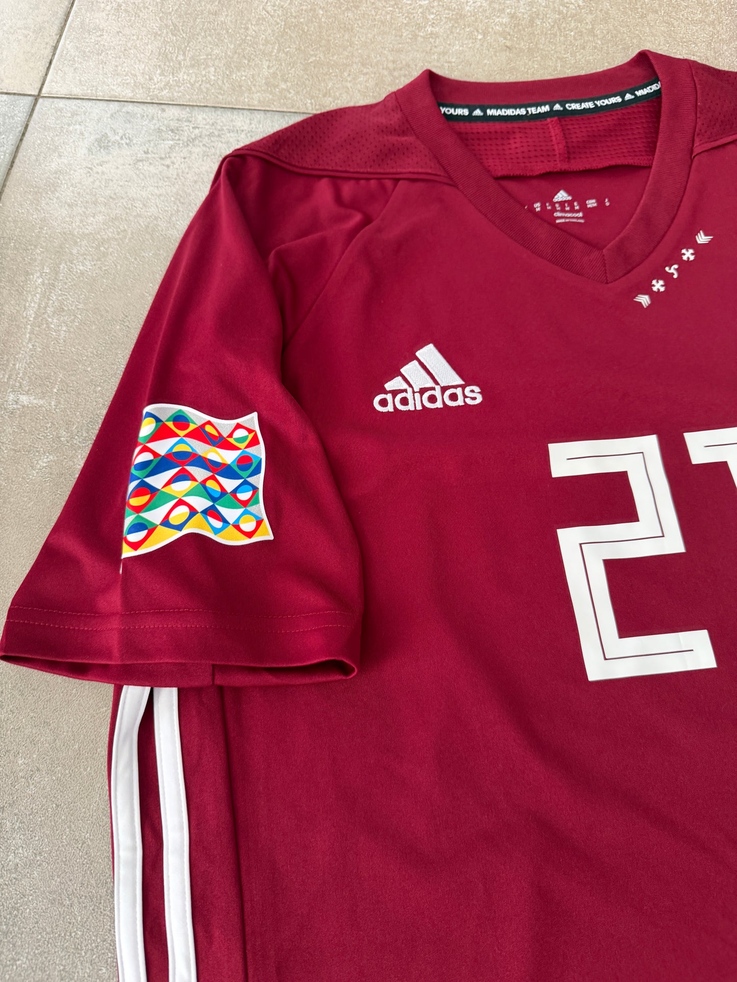 Mfs Lettonie Glebs Kluskins #21 Adidas Ligue des Nations 2020 taille M