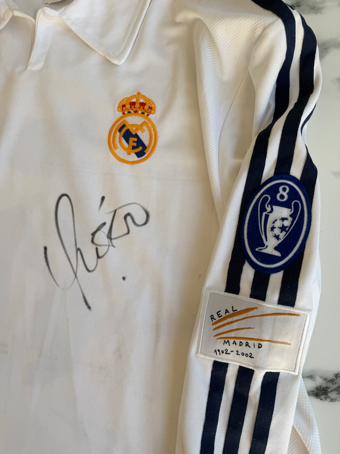 Mfs Real Madrid #5 Zinedine Zidane double signed adidas 01/02 taille M