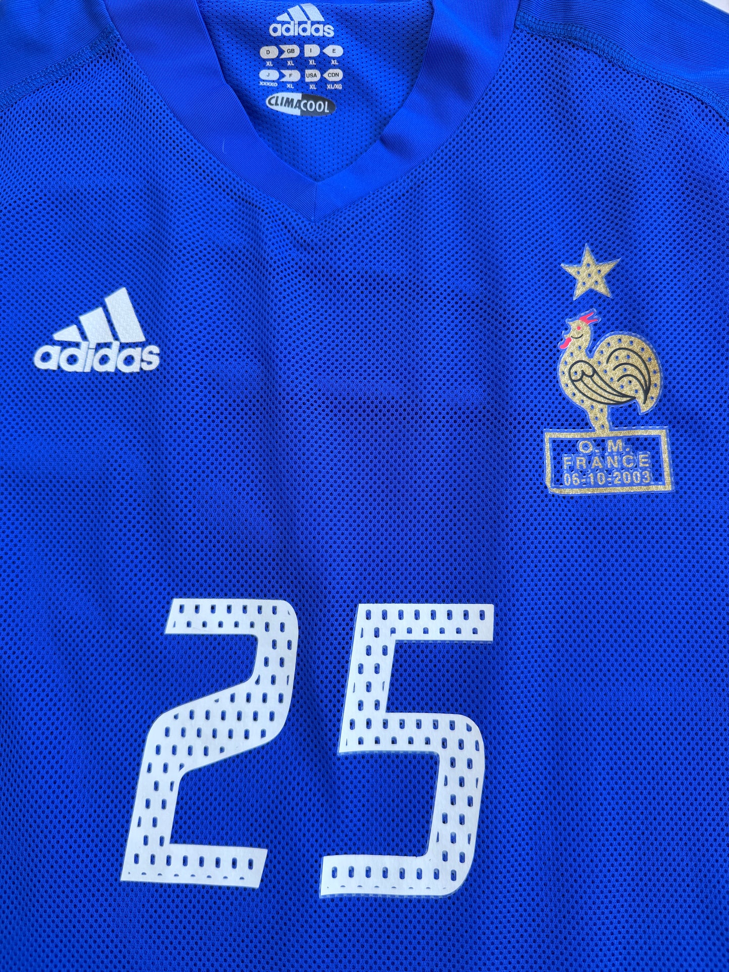 Mfs France match de charité vs Olympique de Marseille #25 Adidas 06/10/03 taille XL