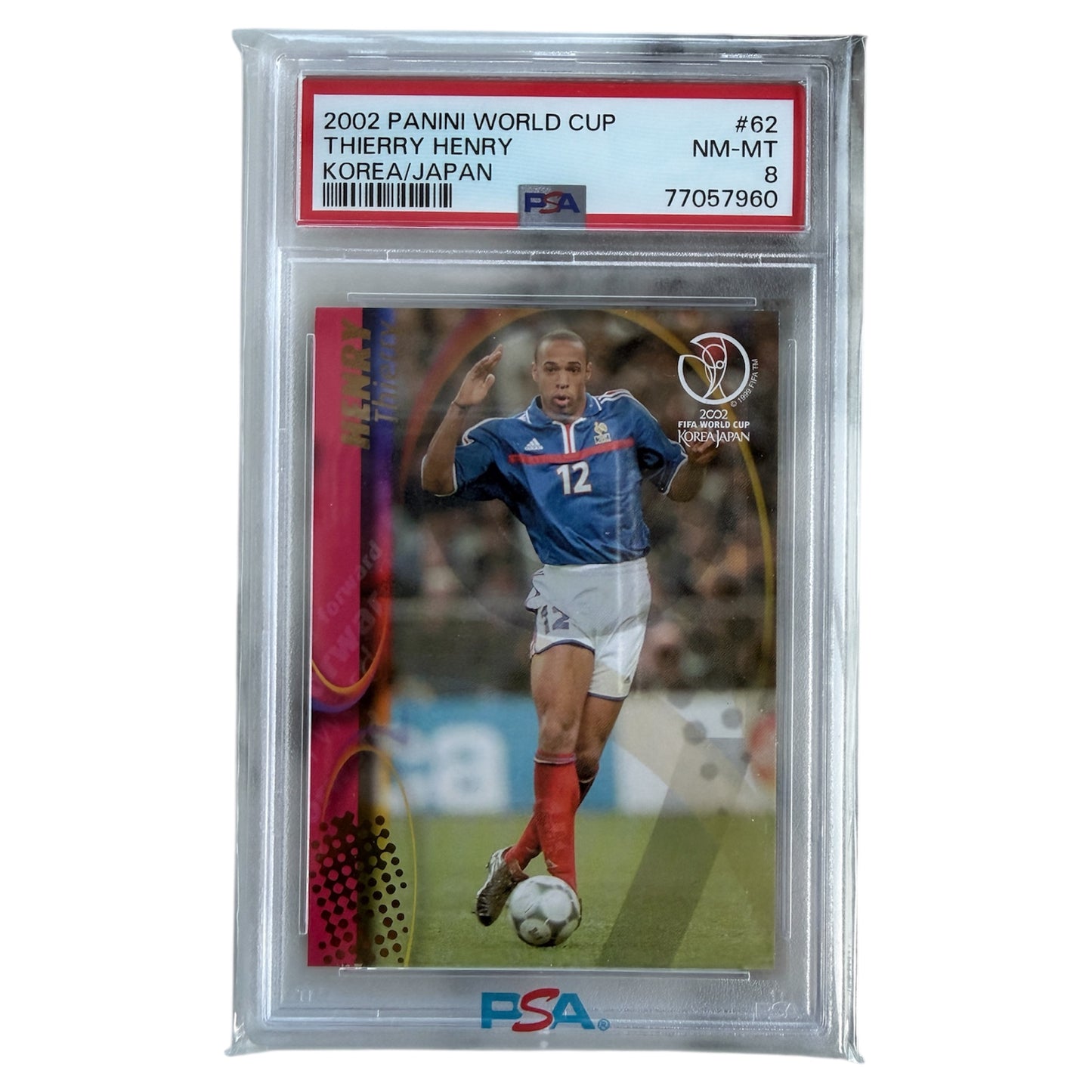 Mfs Panini card Thierry Henry #12 France PSA 8 Word Cup 2002