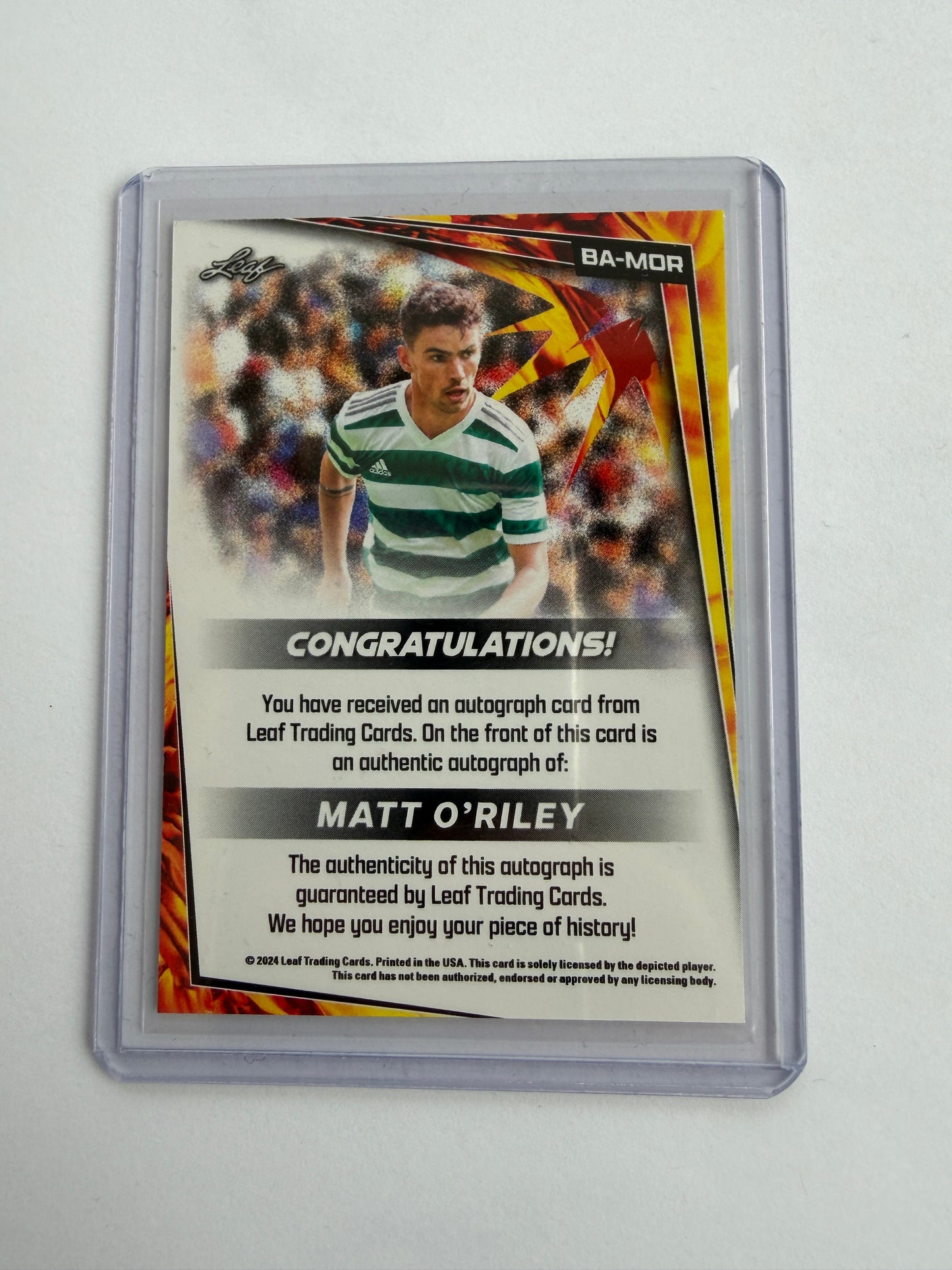 Mfs Leaf Cards Matt O’Riley Celtic Glasgow signed 2024