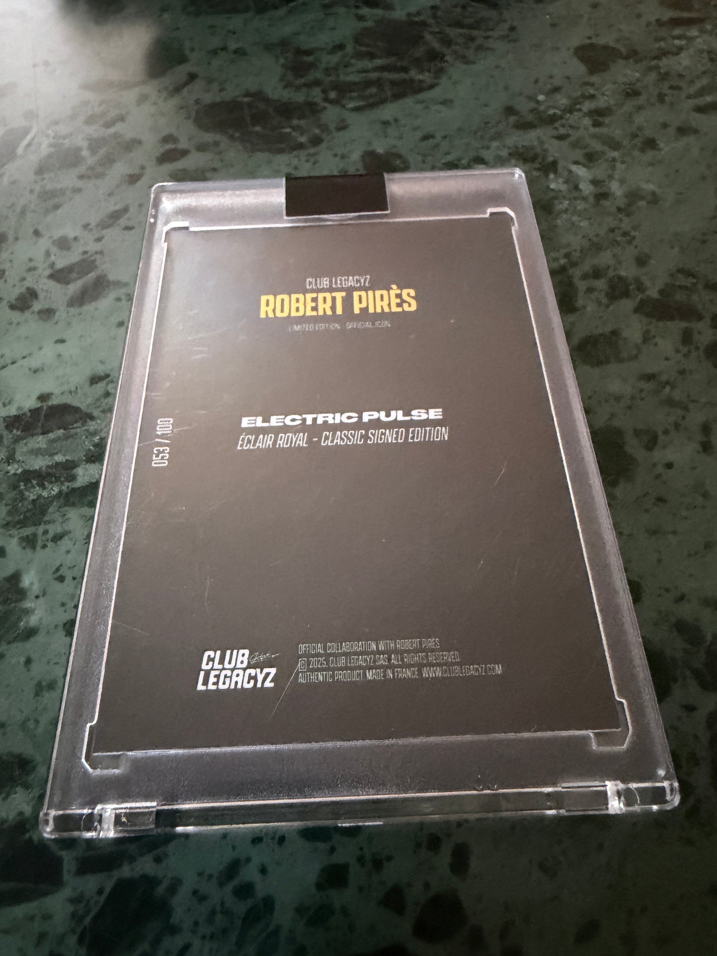 Mfs card Robert Pirès Electric Pulse signed 53/100 Club Legacyz