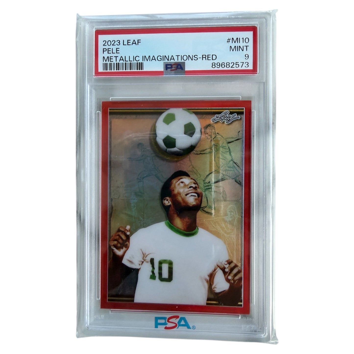 Mfs Leaf trading cards Pelé Metallic imaginations RED 47/199 PSA 9 2023