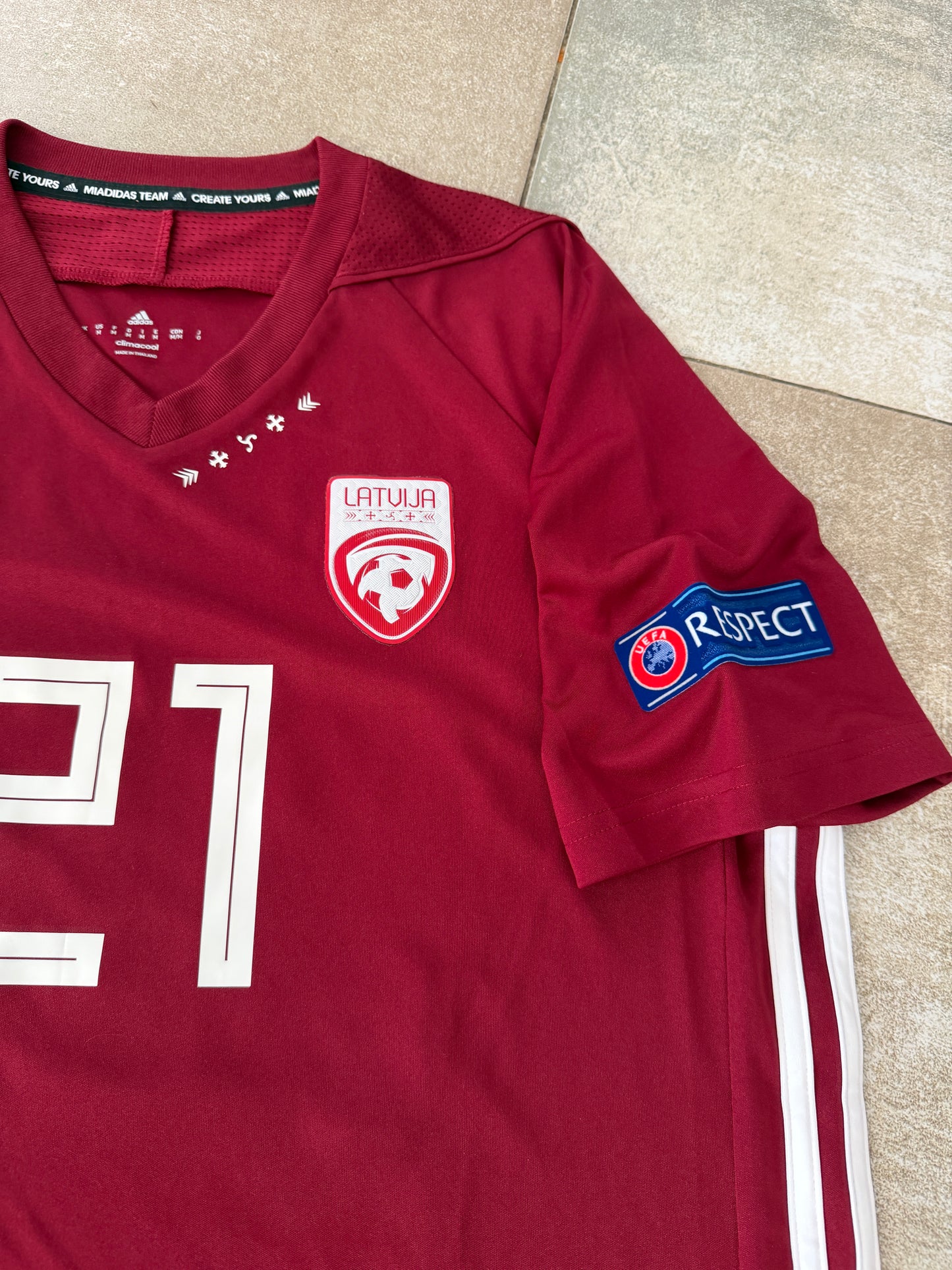 Mfs Lettonie Glebs Kluskins #21 Adidas Ligue des Nations 2020 taille M