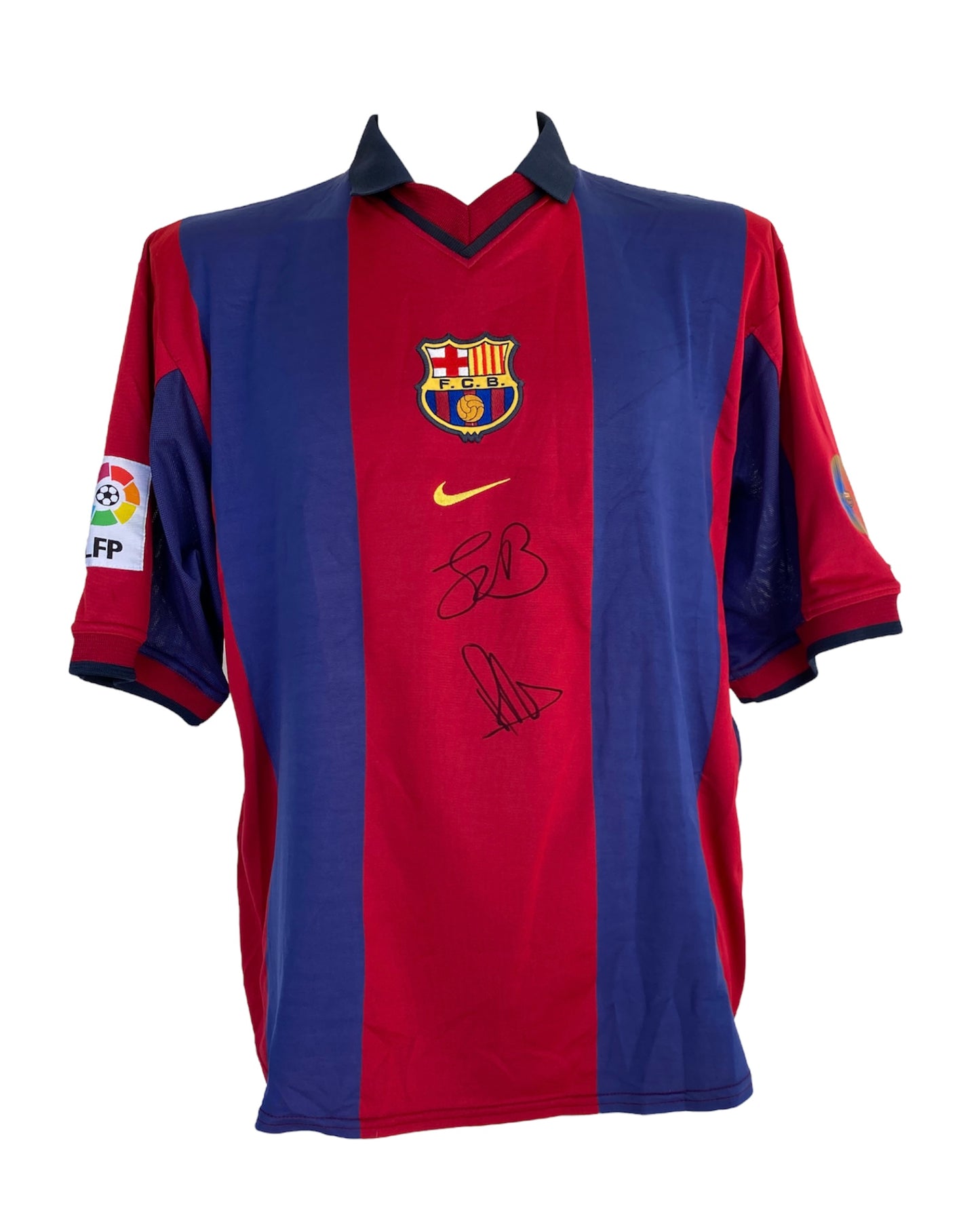 Fc Barcelone Franck et Ronald De Boer Nike dédicacé 98/99 taille XL